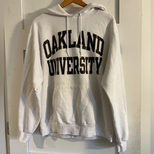 White Oakland University Hoodie